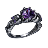 Maxbell Gothic ring Black Trendy Hollowed Skull for Halloween Birthday Prom XL