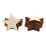 Maxbell 25 Pcs Star Shape Wood Piece Art Craft Bauble DIY Christmas Home Wall Decor