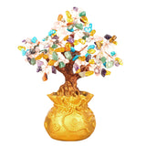 Max Mini Crystal Money Tree Bonsai Style Feng Shui Bring Wealth Luck Multi-Color