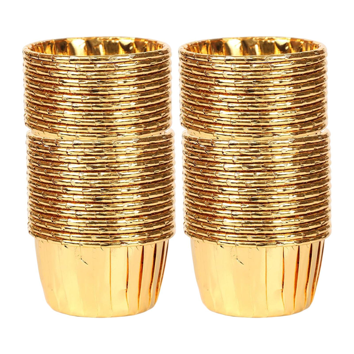 Maxbell 50 Pieces Oilproof Cupcake Liners for Home Use Restaurant Festival Gold