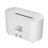 Maxbell Simulated Flame Mist Humidifier Aroma Diffuser Noiseless Lamp for Yoga White