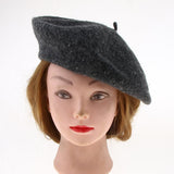 Maxbell Vintage French Women Girls Wool Warm Plain Beret Beanie Hat Cap Grey 2