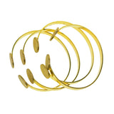 Maxbell 4Pcs Solid Brass Blank Bezel Adjustable Bangle Bracelet Cuff Jewelry Round 2