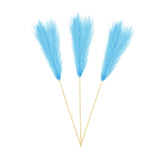Maxbell 3 Pieces Artificial Tall Pampas Grass Flowers Arrangements Floor Vase Filler Light Blue