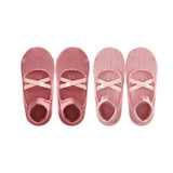 Maxbell 2 Pairs Yoga Socks for Women Backless High Quality Cotton for Fitness Ladies Pink and Red