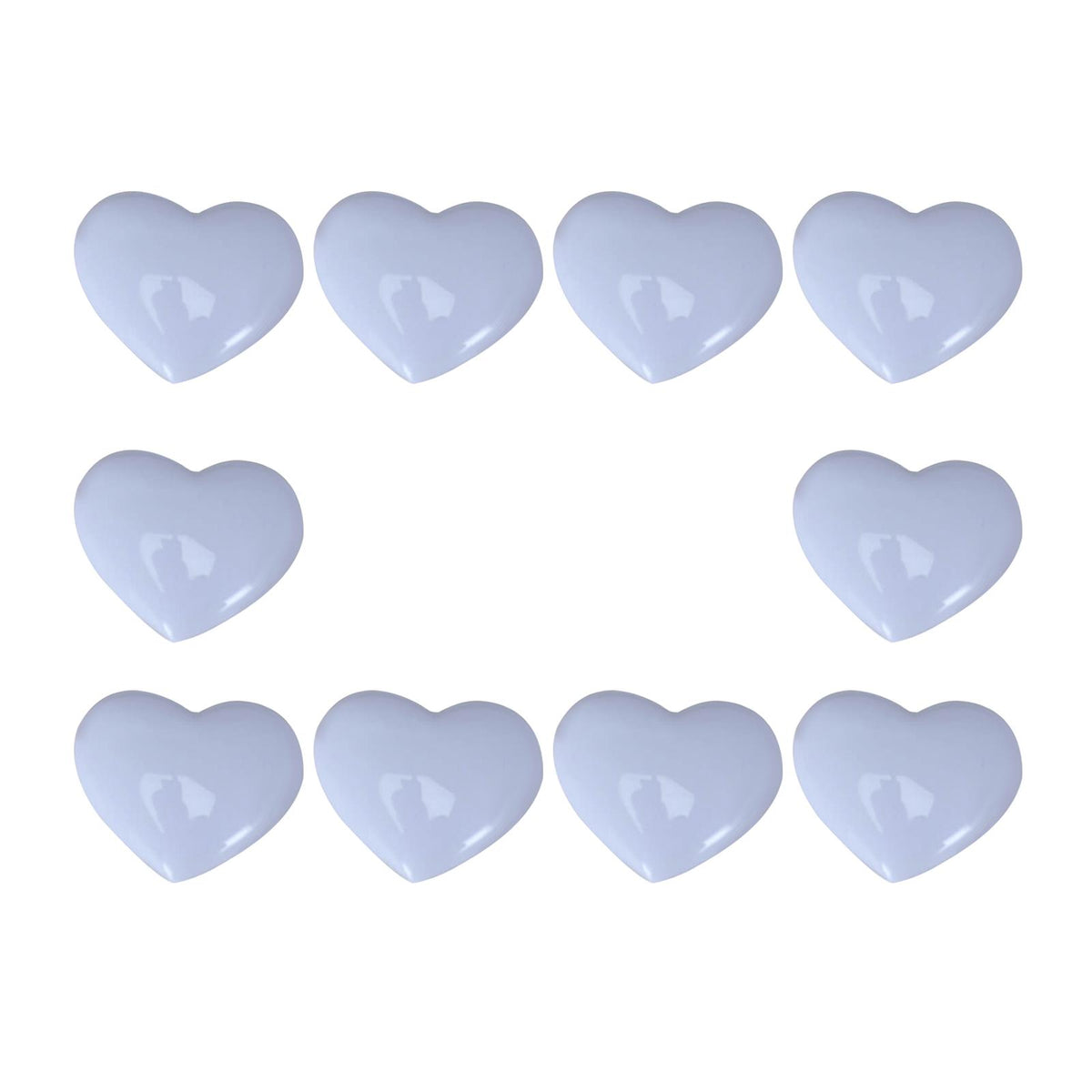 Maxbell 10x Blank Brooch Tray Badge DIY PP Button Maker for Clothes Exhibition Shoes 4.8cm Heart