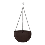 Max Plastic Hanging Flower Pot Planter Basket for Plant Holder+Chain Coffee- L