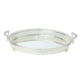 Maxbell Modern Serving Tray Fruit Plate Table Mirrored for Home Wedding Dresser Silver
