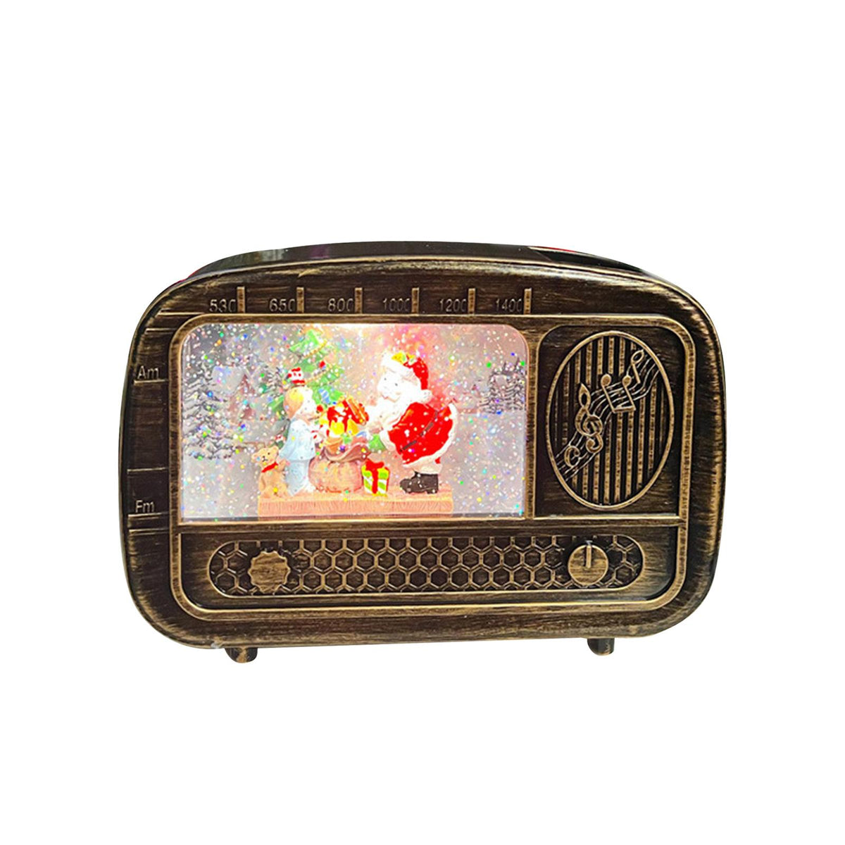 Maxbell Christmas Snow Globes Musical Decoration Indoor New Year Radio Music Box Santa Claus