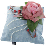 Max Square Bamboo Charcoal Bags with Silk Rose Decor Home Car Ornaments Blue