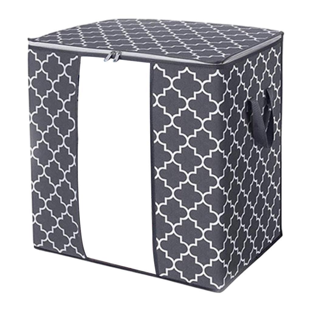 Maxbell Clothes Storage Bag Quilt Bedding Zipper Organizer Gray 63x45x36cm A