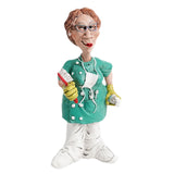 Maxbell Doctor Statues Figurines Ornament Women Resin Sculpture for Office Bedroom Brush 8x5x16cm