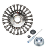 Maxbell Trimmer Head Cleaning Rotary Steel Wire Weeds Brush Head for Lawn Driveways