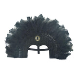 Maxbell Fashion Feather Headdress Art Headpiece for Stage Performance Photo Props Black