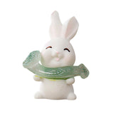Maxbell Lovely Rabbit Ornament Statue Handmade Resin for Window Living Room Desktop Style E