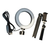 Max 6inch Dimmable Desktop LED Ring Light Video Fill Light Stand Lamp