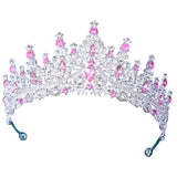 Maxbell Bridal Wedding Princess Crystal Rhinestone Tiara Crowns Hair Band Headband Pink