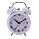 Maxbell Travel Non-ticking Classic Analog Twin Bell Alarm Clock with Backlight White