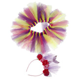 Max Little Girls Layered Rainbow Tutu Skirts with Mermaid Tail Flower Headband M