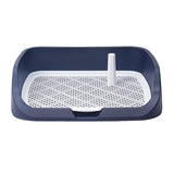 Maxbell Portable Dog Toilet Puppy Potty Tray Mesh Grids Indoor Puppy Pee Tray Bedpan Dark Blue