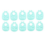 Max 10 Pieces 1/12 Dollhouse Miniature Baby Doll Drool Bibs Kits Accs Light Green