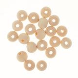 Maxbell 20 Pieces Round Wood Beads Loose Spacer Beads for Jewelry Crafting 8mm