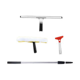 Maxbell Telescopic Rod Window Squeegee Long Handle Scrubber for Shower Door Wall Home With Accs 2.4m