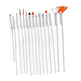 Maxbell 15x Painting Brushes Nail Drawing Pen for Making Dots Polish Art Decorations White