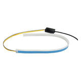 Maxbell 2x Flexible Tube LED Strips Daytime Turn Signal Lights 30cm Deep Blue+Yellow