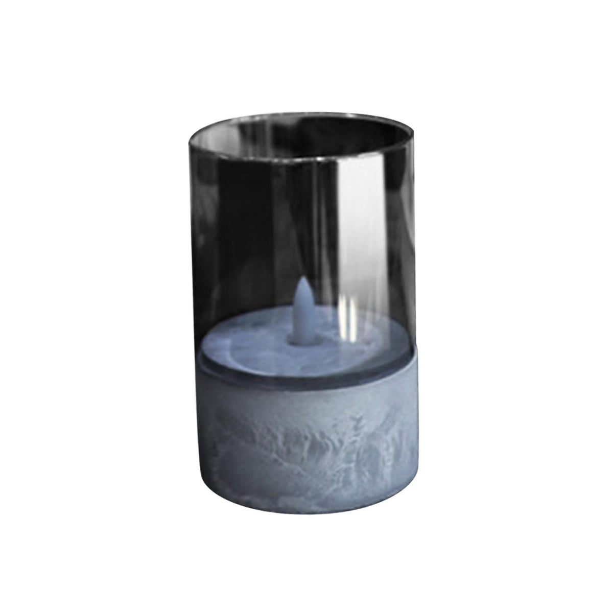 Maxbell Flameless LED Candle Crafts Tea Light Candle for Living Room Hallway Bedroom 8cmx8cmx15cm Grey
