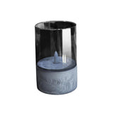 Maxbell Flameless LED Candle Crafts Tea Light Candle for Living Room Hallway Bedroom 8cmx8cmx15cm Grey