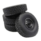 Max 4 Pieces Rubber Wheel Tire Tyres for WPL Military Truck RC Car Upgrade Parts