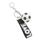 Maxbell Mini Soccer Keychain Metal Keyring Sport Key Chains for Men Women Boys Girls Black
