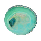 Maxbell 1 Piece 80-100mm Agate Quartz Crystal Slices Coaster Home Ornament Green