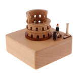 Max Wooden Music Box Crafts Ornaments Birthday Gift Present Colosseum