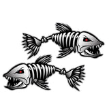 Maxbell 2pc Skeleton Fish Vinyl Sticker Decal for Car Boat Motorbike Sticker Fishing