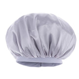 Max Adjustable Satin Silk Bonnet Night Sleep Cap Hat For Long Curly Natural Hair Silver