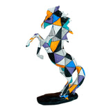 Maxbell Resin Figurines Sculptures Sill Office Tabletop Decors Cabinet Horse Statues Galloping Grids