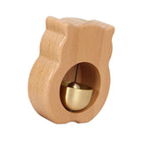 Maxbell Wood Shopkeepers Bell Cat Shape Door Opening Creative Gift for Shop Gate Brown