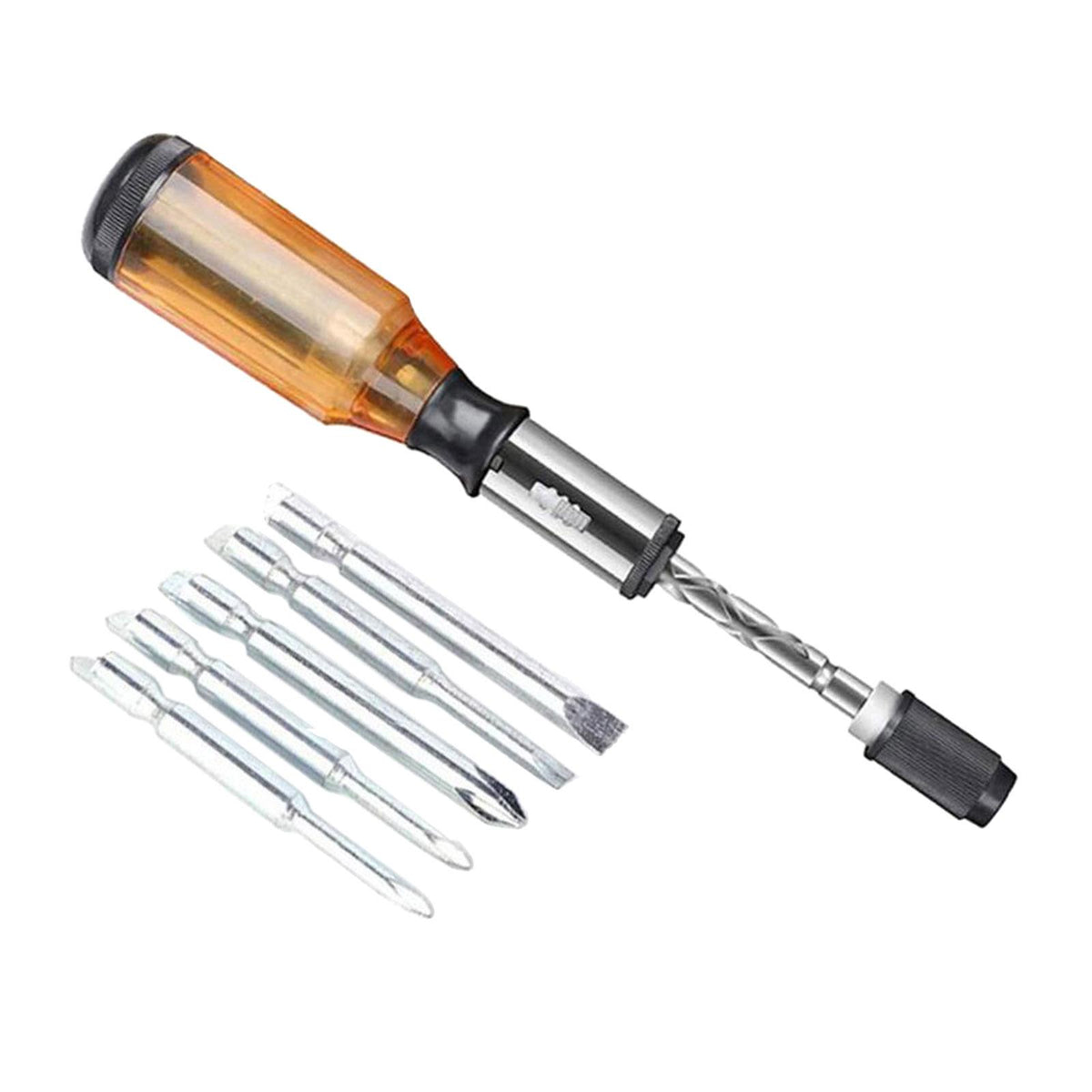 Maxbell Semi-automatic Rotating Screwdriver Hand Push Pull Ratchet  Yellow