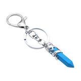 Maxbell Fashion Hexagonal Dragon Crystal Quartz Keychain Key Chain  Blue
