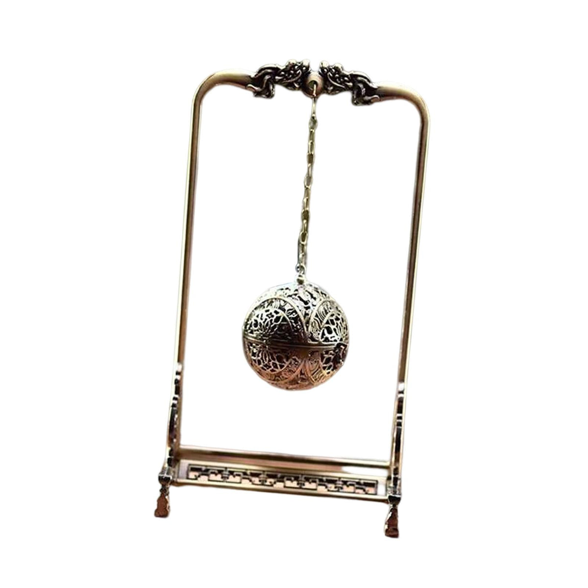 Maxbell Alloy Hollow Incense Burner Incense Holder for Meditation Yoga Living Room 15.5x9.5x30cm Argent