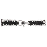 Maxbell Nylon Rope Watch Band Replacement Fitness Strap for iWatch 3/4 Black+White