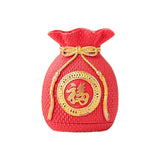 Maxbell Resin Flower Vase Blessed Bag Shape Sculpture Art Decor Centerpiece Figurine Red and Small
