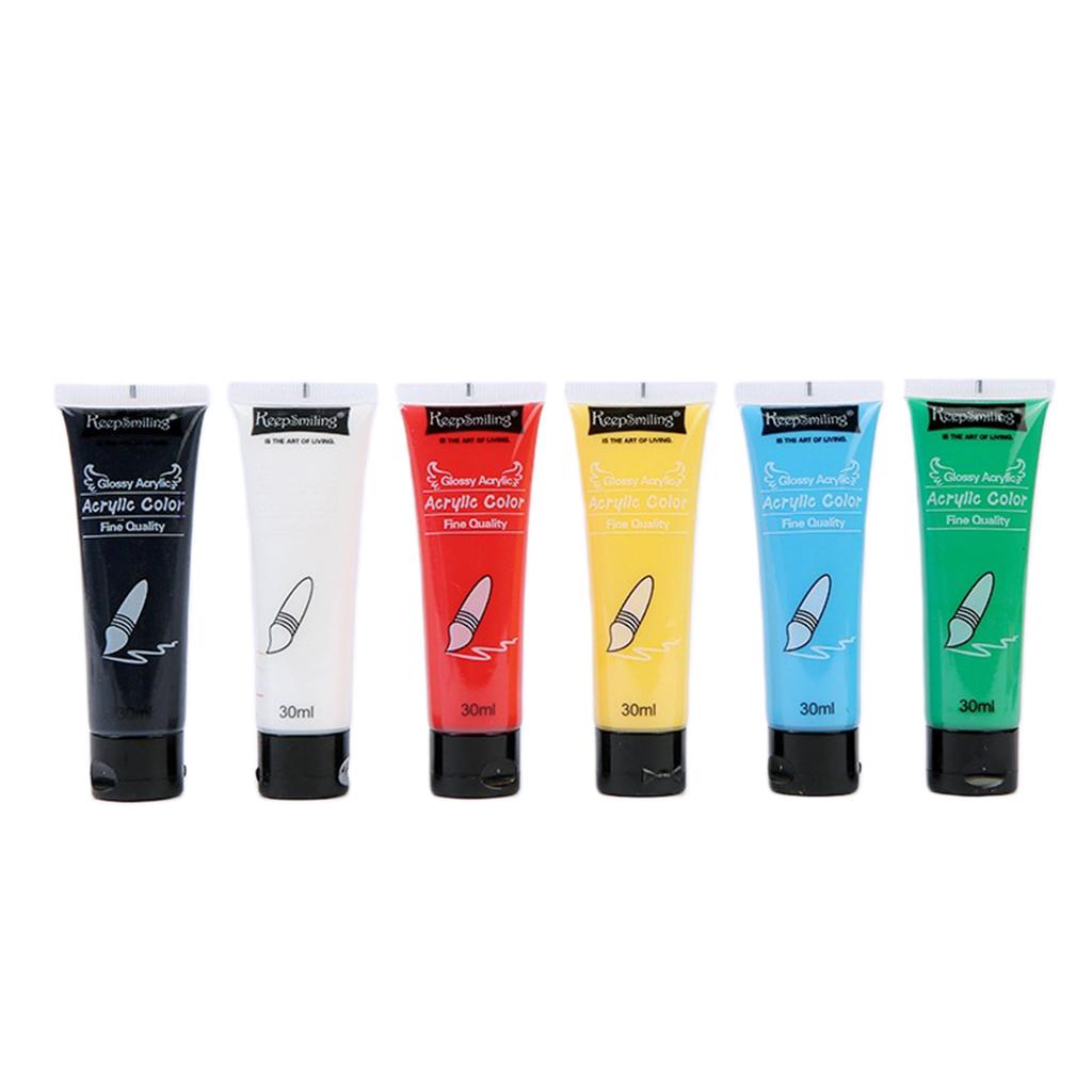 Maxbell Artists Painting Tool Tube Acrylic Paint 6Color Painting Pigment for Ceramic
