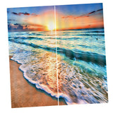 Max 2 Panels 3D Digital Print Curtain Drapes+Hook+Mute Ring Sea Wave_2