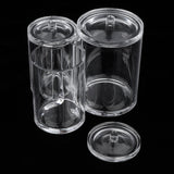 Maxbell Clear Acrylic Brush Organizer Holder Cup Makeup Display 3 Space with Cover