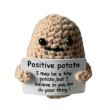 Maxbell Knitting Potato with Card Funny Knitted Potato Doll for Home Desk Decoration Style B