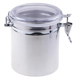 Max Stainless Steel Airtight Canister with Clear Acrylic Lid and Locking Clamp 46oz