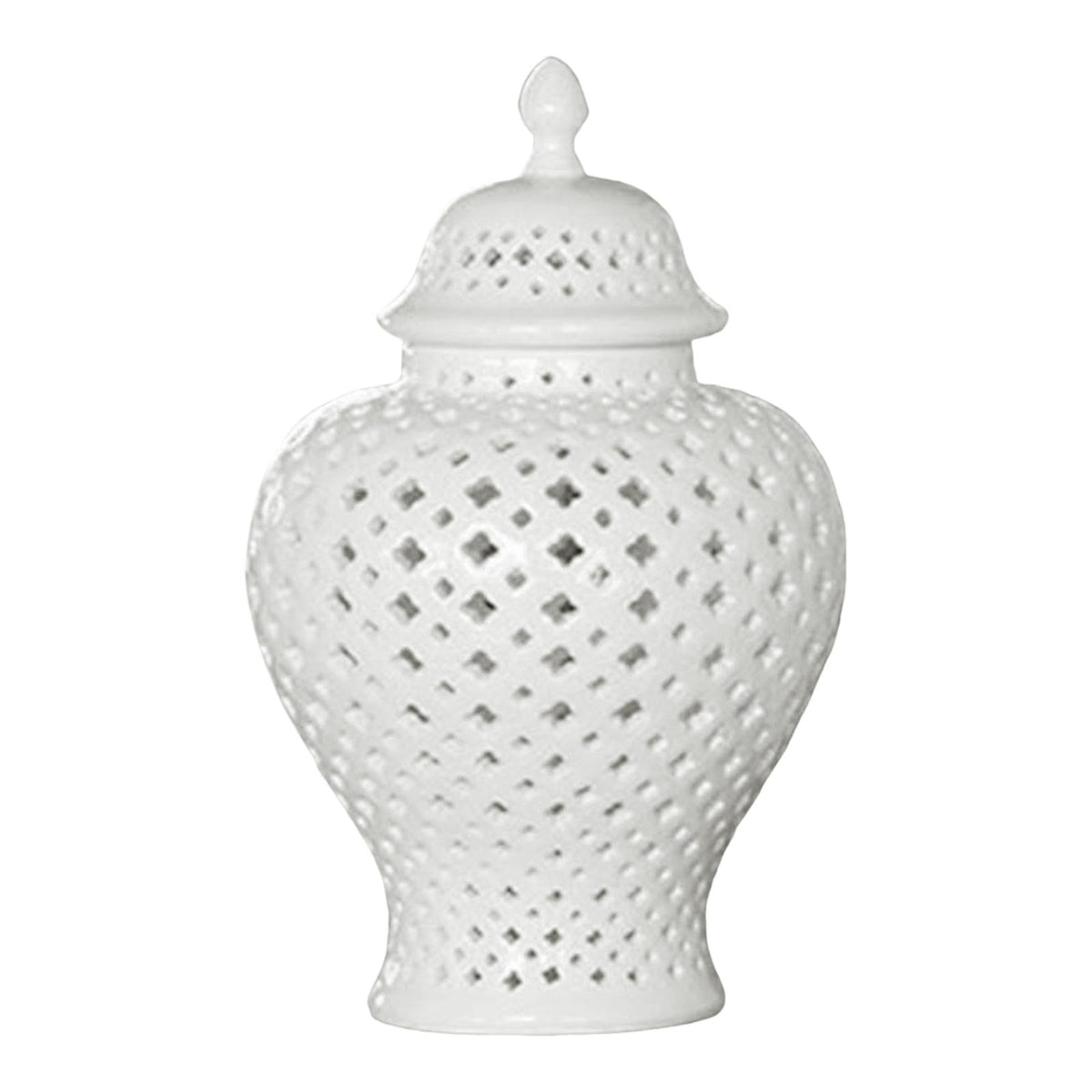 Maxbell Ceramic Vase Organizer Storage with Lid Porcelain Ginger Jar for Desk Home H 27.5cm Mouth 7.2cm